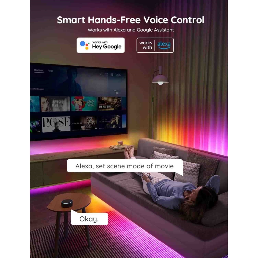 Govee - Wi-Fi RGBIC Smart PRO LED list 5m - extra hållbara