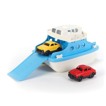 Green Toys - Färja med bilar vit/blå