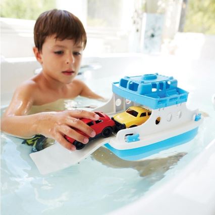 Green Toys - Färja med bilar vit/blå