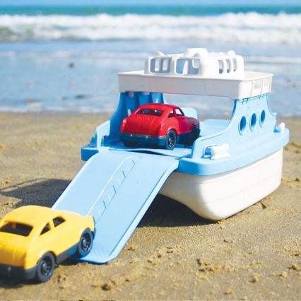 Green Toys - Färja med bilar vit/blå
