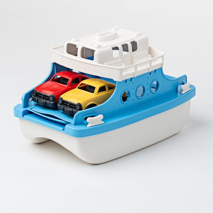 Green Toys - Färja med bilar vit/blå