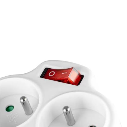 Grenuttag med strömbrytare 2 uttag + USB-C + USB-A