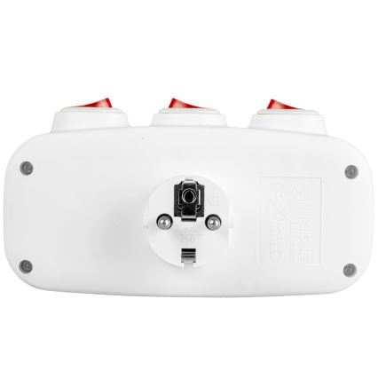 Grenuttag med strömbrytare, 3 uttag