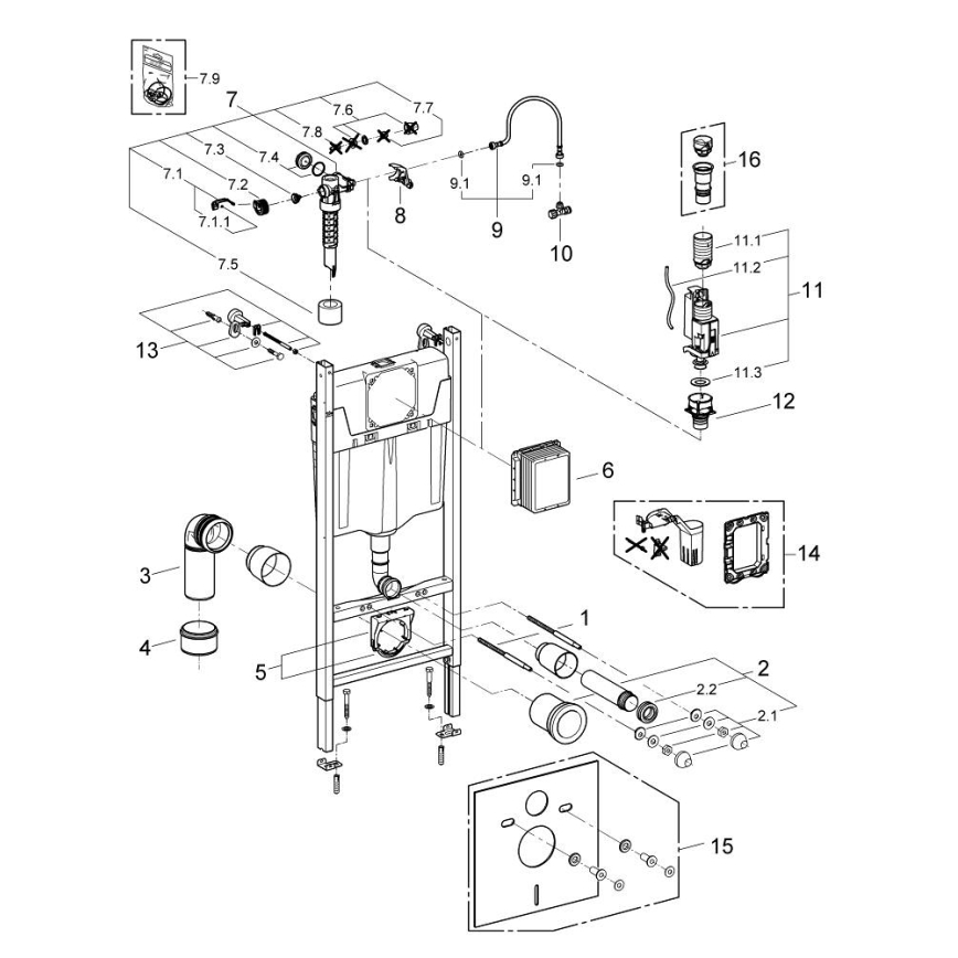 GROHE 103843SH00 - 5-i-1-set SOLIDO COMPACT 1,13 m keramik/vit