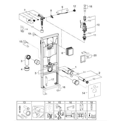 GROHE 103847SH00 - 5-i-1-set SOLIDO 1,13 m slitstark vit
