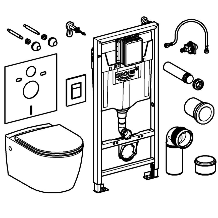 GROHE 103847SH00 - 5-i-1-set SOLIDO 1,13 m slitstark vit
