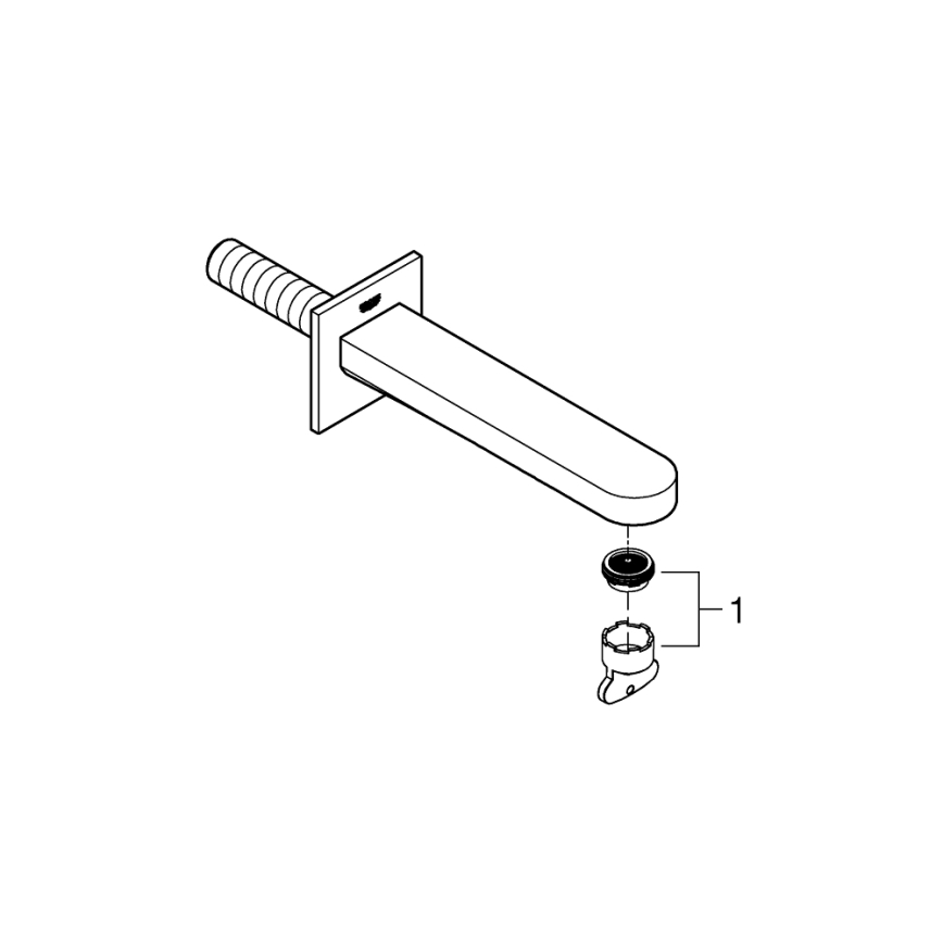 GROHE 13404003 - Badkarsbottenventil PLUS 168 mm, blank krom