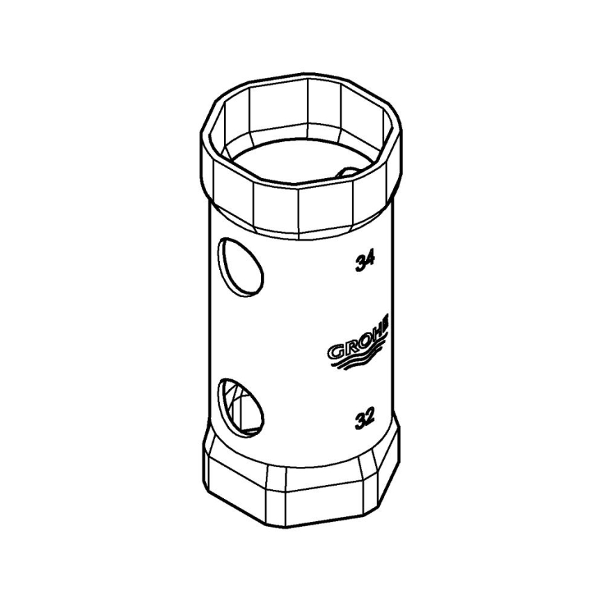 GROHE 19332000 - Nyckel 34 mm, kromad yta