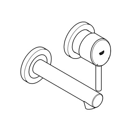 GROHE 19575001 - Tvåhålsblandare för tvättställ CONCETTO 147 mm polerad krom