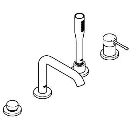GROHE 19578001 - ESSENCE 197 mm 4-håls badkarsblandare, blank krom