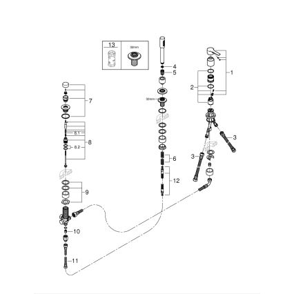 GROHE 19965001 - LINEARE 3-håls badkarsblandare, polerad krom