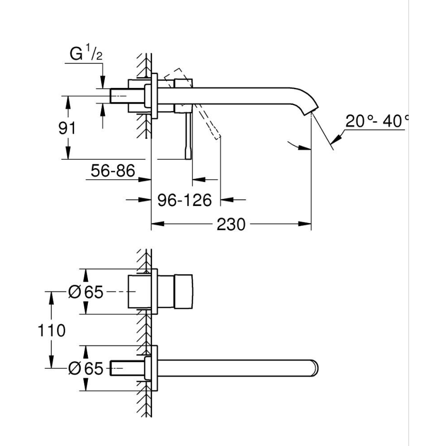 GROHE 19967GN1 - Tvättställsblandare ESSENCE 230 mm guldfinish