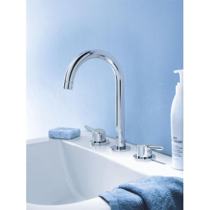 GROHE 20216001 - Tvättställsblandare, 3-håls, CONCETTO DN 15, storlek L, krom