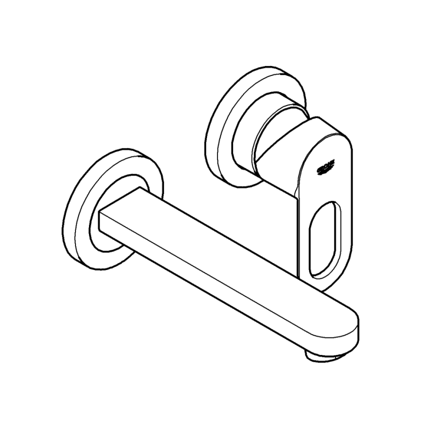 GROHE 20289000 - Tvåhålsblandare till tvättställ BAULOOP 110 mm polerad krom