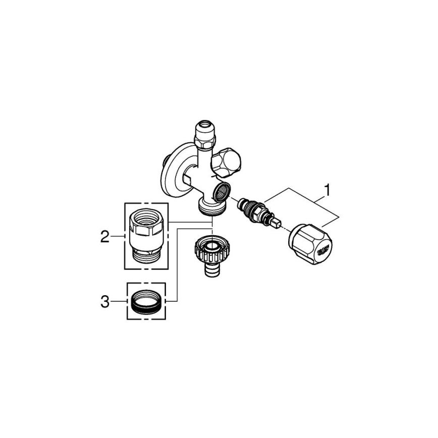 GROHE 22035000 - Kombi-vinkelventil UNIVERSAL DN 15 polerad krom