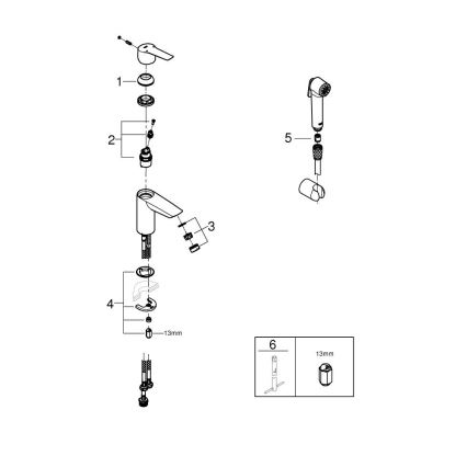 GROHE 231232433 - Tvättställsblandare START DN 15 storlek S svart