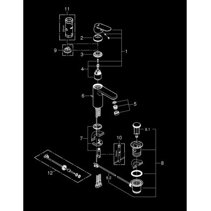 GROHE 23325000 - Tvättställsblandare EUROSMART COSMOPOLITAN, storlek M, krom