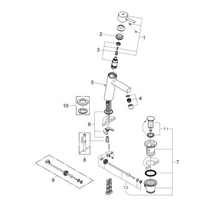 GROHE 23450001 - CONCETTO M tvättställsblandare i blank krom