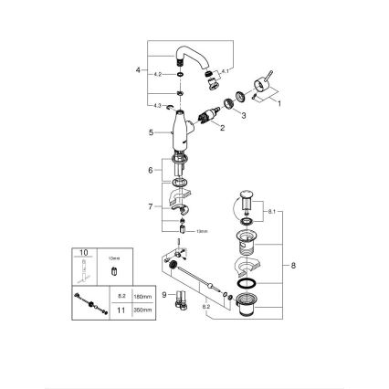 GROHE 23462DC1 - Tvättställsblandare ESSENCE storlek M i rostfritt stål