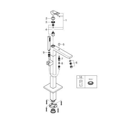 GROHE 23672001 - Badkarsblandare EUROCUBE 298 mm blank krom