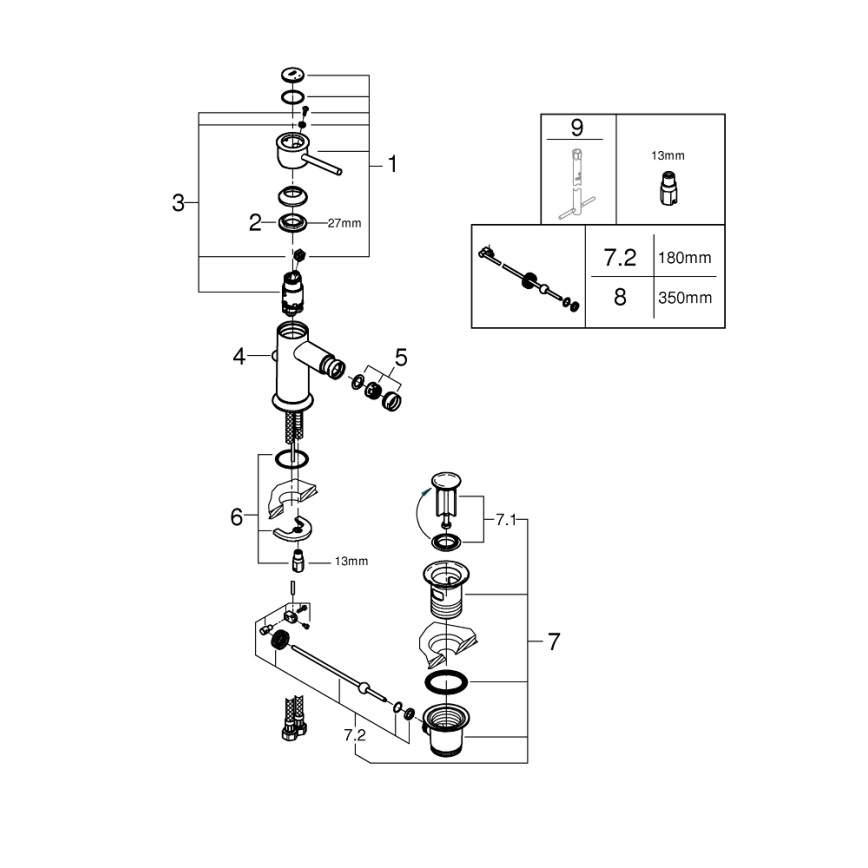 GROHE 23785000 - Bidettblandare START CLASSIC, polerad krom
