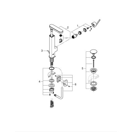 GROHE 23844003 - Tvättställsblandare PLUS, storlek L, polerad krom