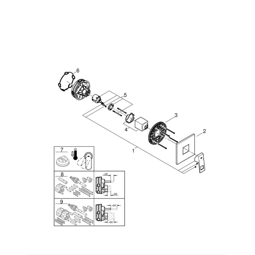 GROHE 24061000 - EUROCUBE duschblandare, blank krom
