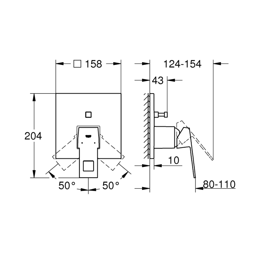 GROHE 24062000 - EUROCUBE-blandare i polerad krom