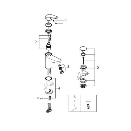 GROHE 24326001 - Tvättställsblandare SWIFT DN 15, storlek M, blank krom