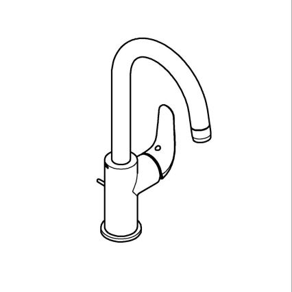 GROHE 24330001 - Tvättställsblandare EUROSMART, storlek L, polerad krom