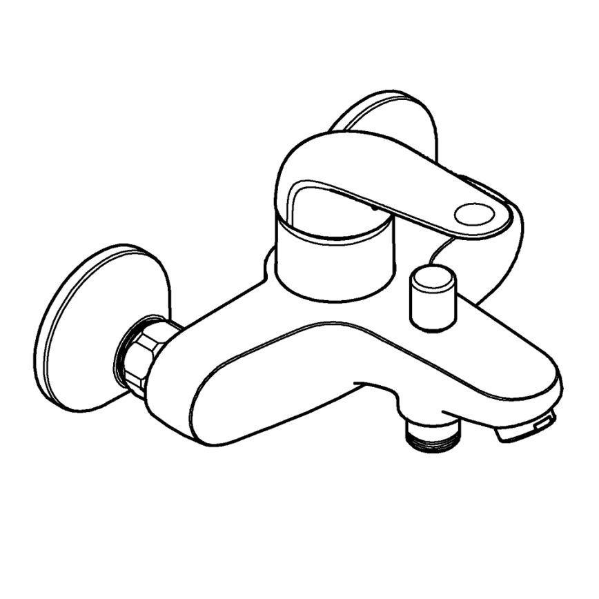 GROHE 24335001 - Badkarsblandare DN 15 i blank krom