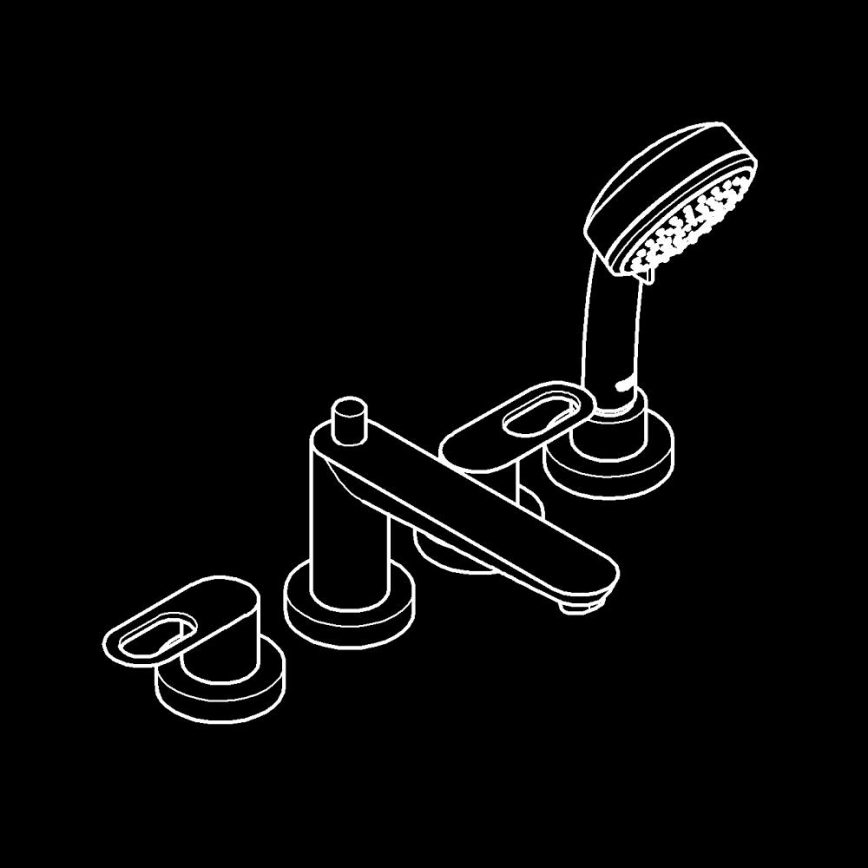 GROHE 2511900A - Badkarsblandare BAULOOP DN 20 polerad krom