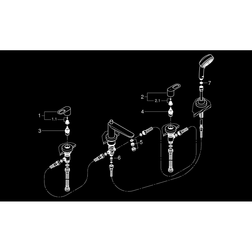 GROHE 2511900A - Badkarsblandare BAULOOP DN 20 polerad krom