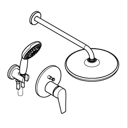 GROHE 25293000 - Duschset START EDGE 250 mm polerad krom