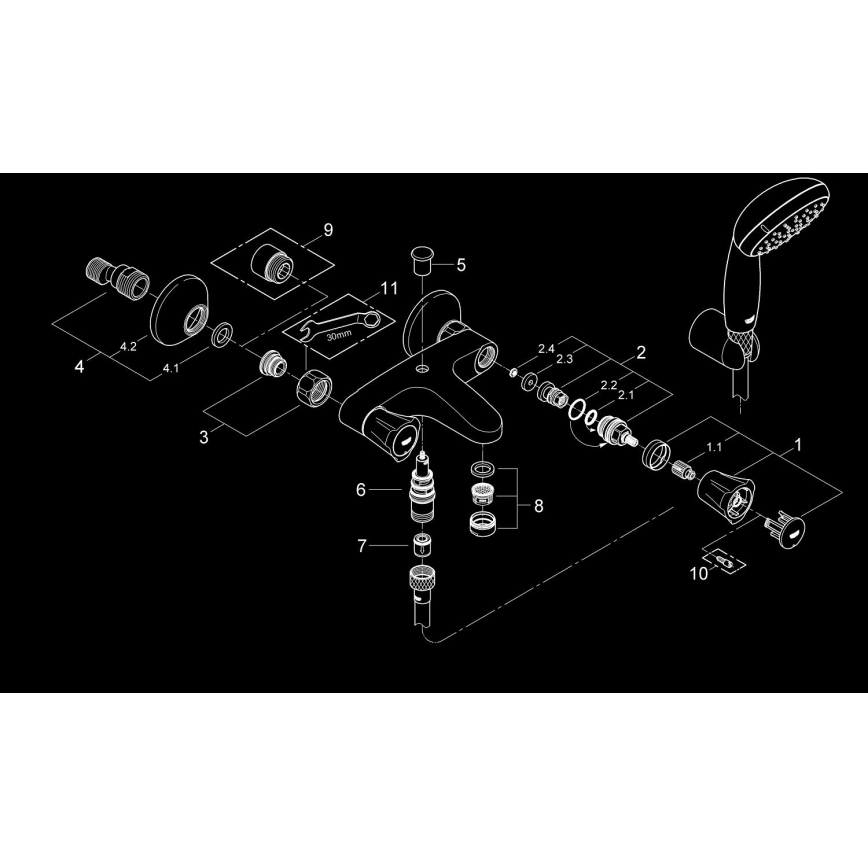 GROHE 2546010A - Badkarsblandare COSTA L DN 15 polerad krom