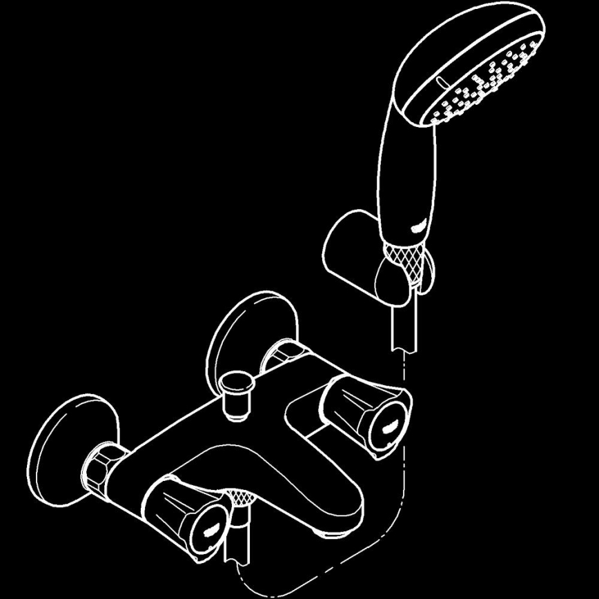 GROHE 2546010A - Badkarsblandare COSTA L DN 15 polerad krom