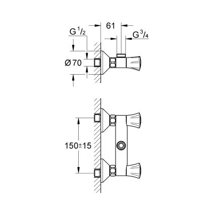 GROHE 26009001 - Duschblandare COSTA L DN 15 polerad krom