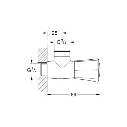 GROHE 26010001 - Duschventil COSTA L, polerad krom