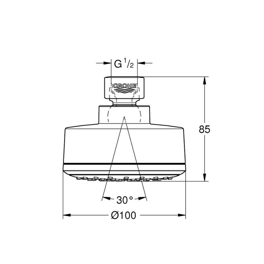 GROHE 26366001 - Duschhuvud RAINSHOWER 210 mm i blank krom