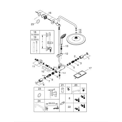 GROHE 26401001 - Duschsystem VITALIO JOY SYSTEM 310, blank krom