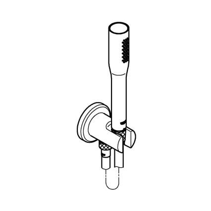 GROHE 26404000 - Handdusch STICK med duschslang och väggfäste, blankkrom