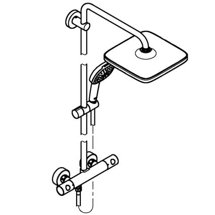 GROHE 26697001 - Duschsystem VITALIO COMFORT 250 250 × 250 mm polerad krom