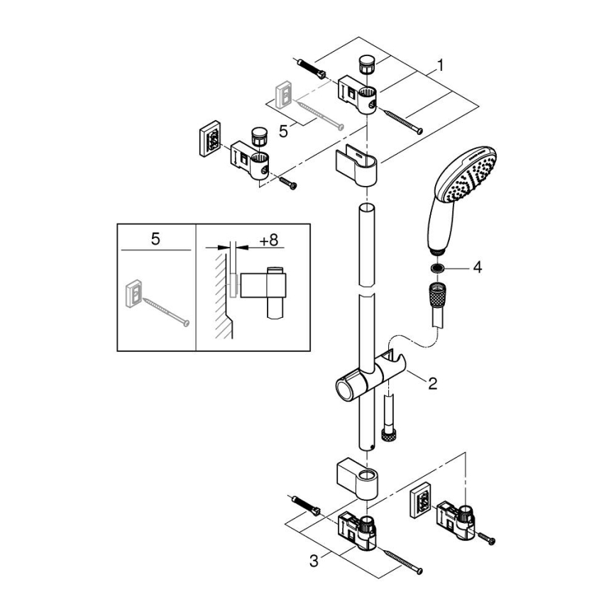 GROHE 26953001 - Duschset VITALIO START 110 900 mm polerad krom