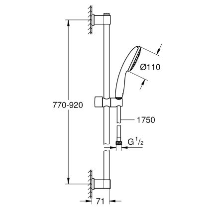 GROHE 26953001 - Duschset VITALIO START 110 900 mm polerad krom