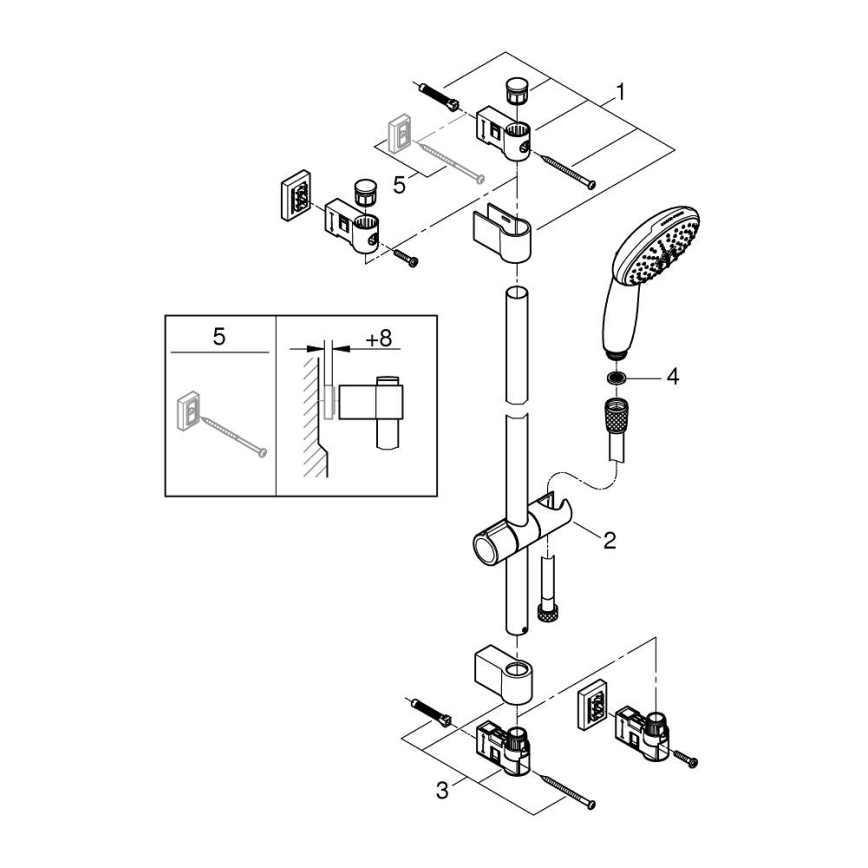 GROHE 269542431 - Duschset VITALIO START 110 900 mm svart