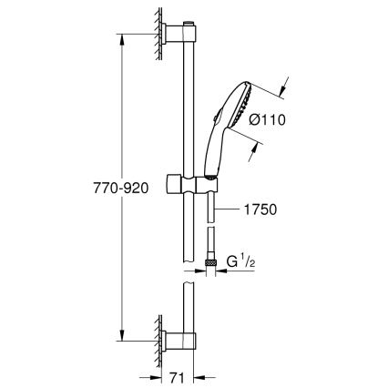 GROHE 269542431 - Duschset VITALIO START 110 900 mm svart