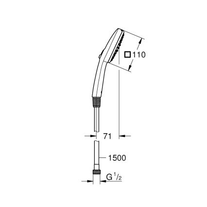 GROHE 26973001 - Handdusch VITALIO COMFORT 110 110 mm blank krom