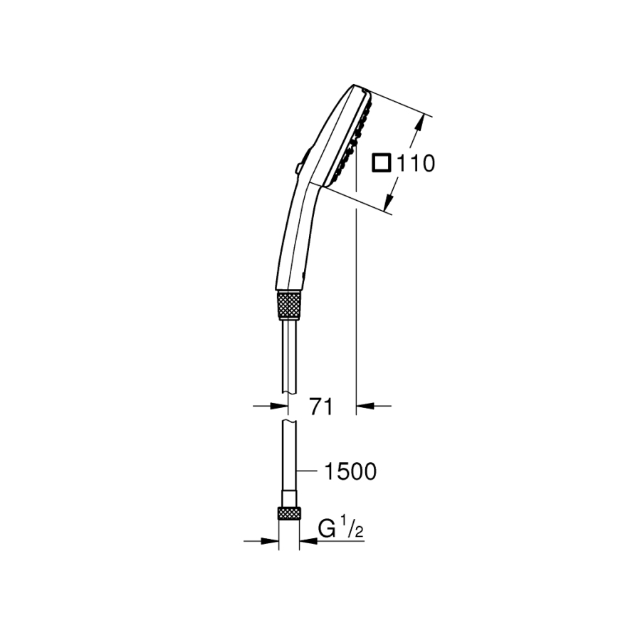 GROHE 26973001 - Handdusch VITALIO COMFORT 110 110 mm blank krom
