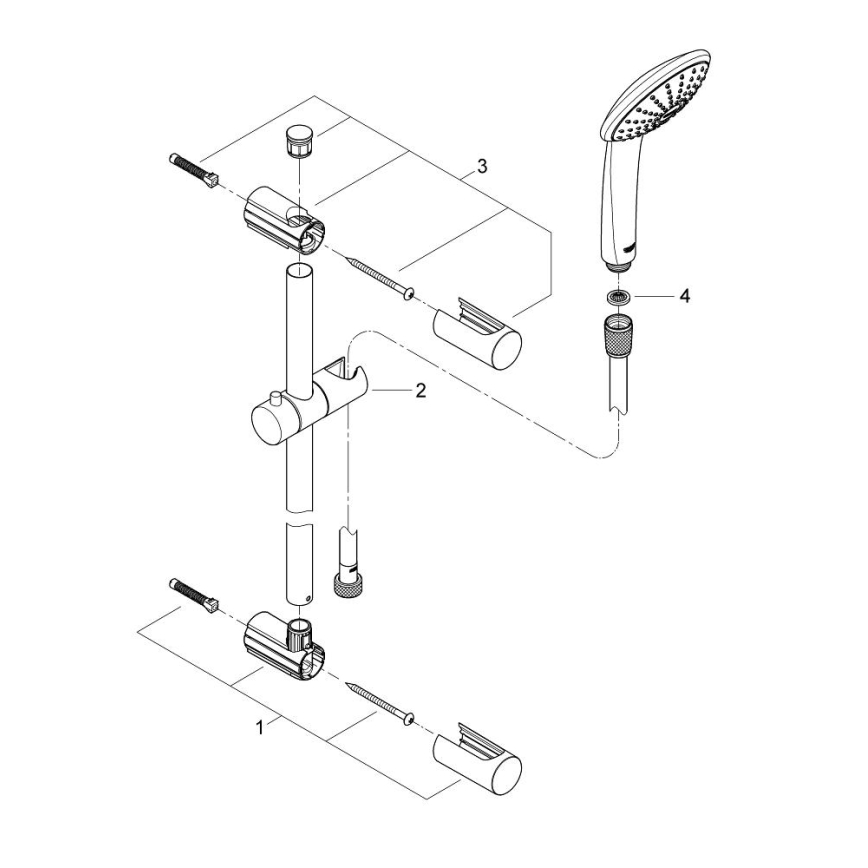 GROHE 27322000 - Duschset VITALIO JOY 600 mm blank krom