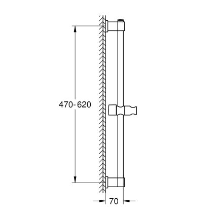 GROHE 27724001 - Duschstång VITALIO UNIVERSAL 600 mm polerad krom